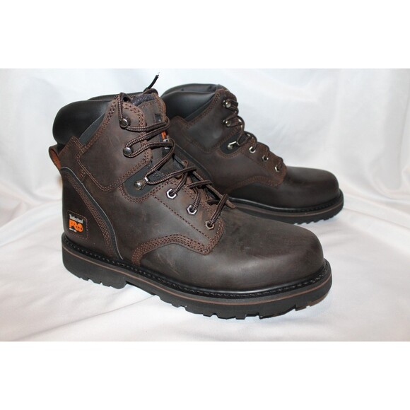 Timberland PRO Men's PIT BOSS 6" Soft Toe Work Boots Dr. Brown Sz 10.5 NIB - Picture 4 of 7